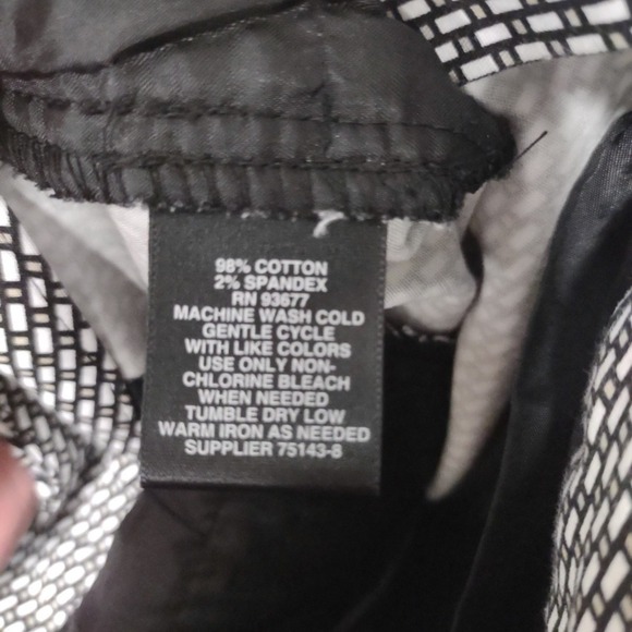 Liz Claiborne Womens Emma Classic‎ Ankle Pants Trouser Black/White/Taupe Size 10 - Picture 9 of 9